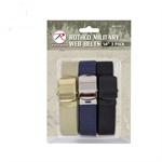 54" Military Web Belts - 3 Pack