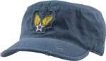 Mens Vintage Blue Military Fatigue Cap w/Winged Star