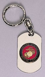 Silver Marines Dog Tag Key Chain