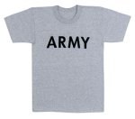 Army T-Shirt Gray with Black Lettering