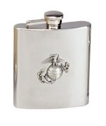 Marine Corps Logo Stainless Steel Flask