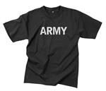 Army T-Shirt Black with White Lettering