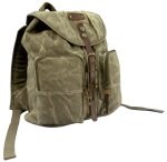 H.W. O.D. Stonewashed Backpack W/Leather Accents
