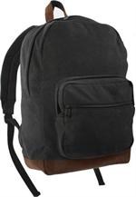 Backpack - Vintage - Tear Drop with Leather Accent - Black